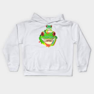Mommy and Baby Tree Frog :: Reptiles and Amphibians Kids Hoodie